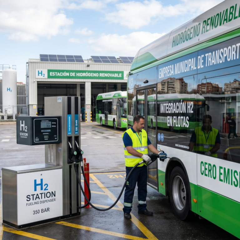 Integration of renewable hydrogen into bus fleets